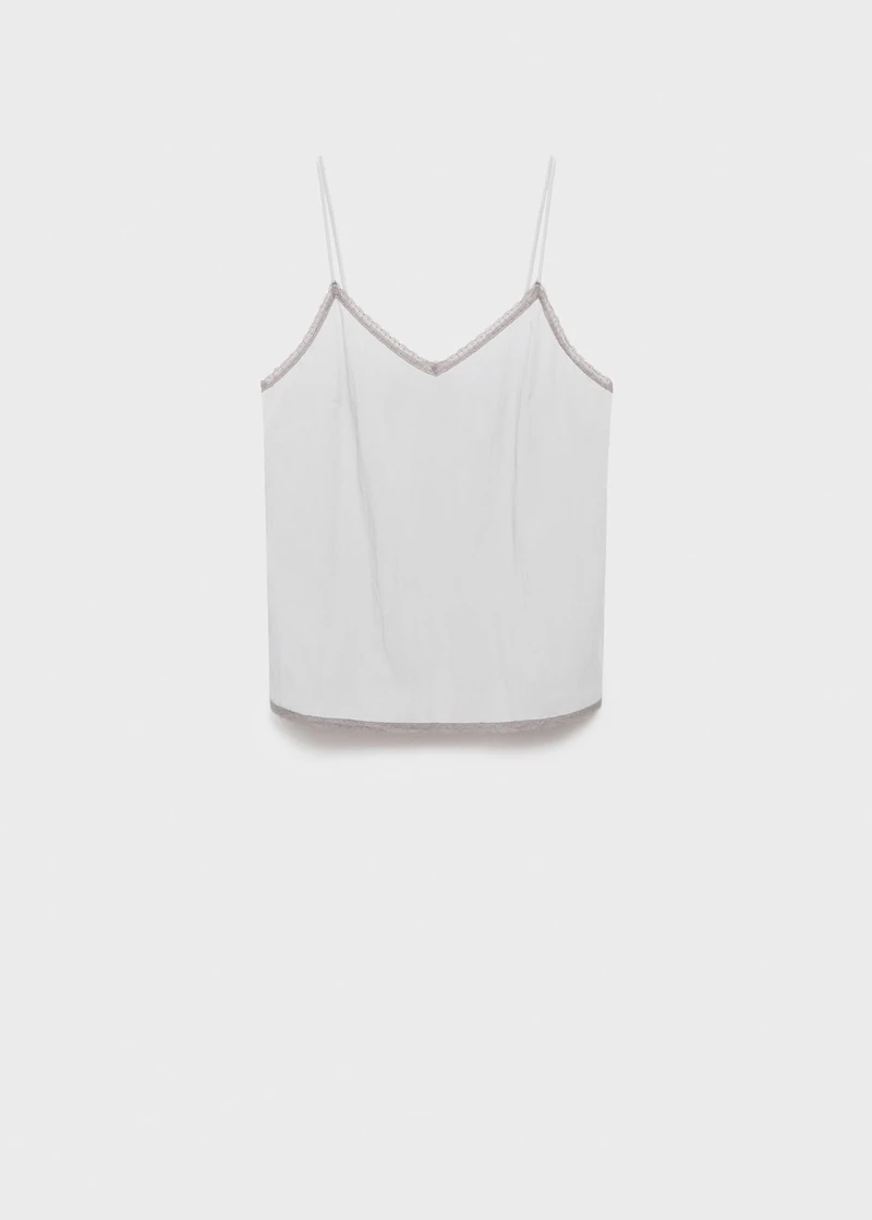 Pajama top with lace trim