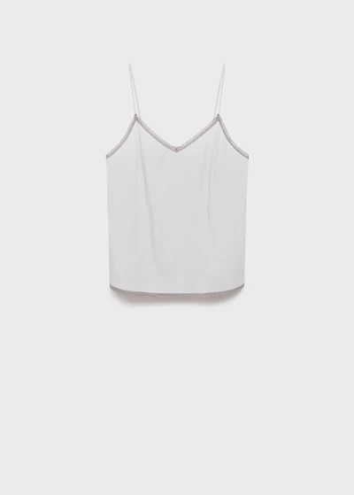 Pajama top with lace trim