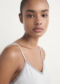 Pajama top with lace trim