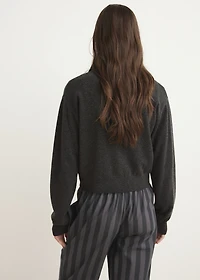 Cropped wool cardigan with buttons