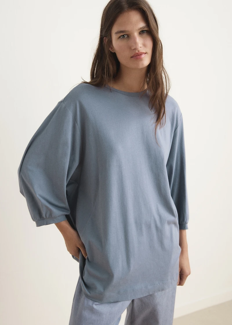 Pajama t-shirt with puffed sleeves