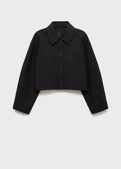 Cropped jacket with pockets