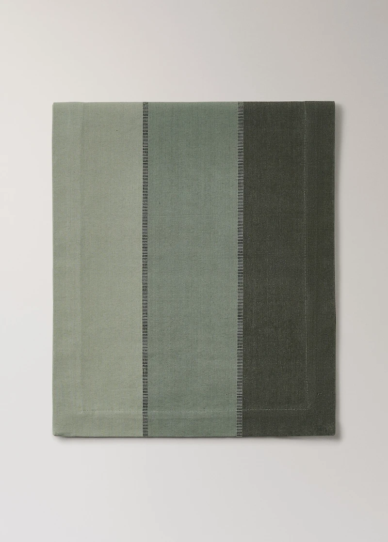 Cotton striped table runner various colors