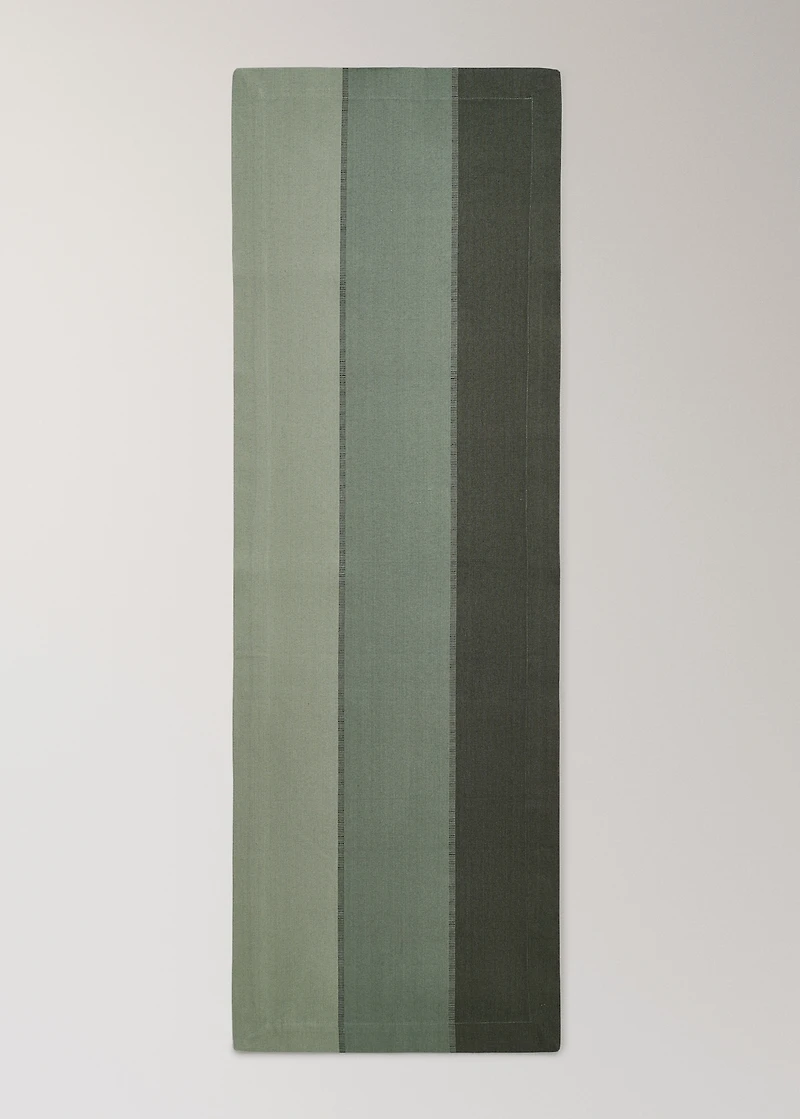 Cotton striped table runner various colors