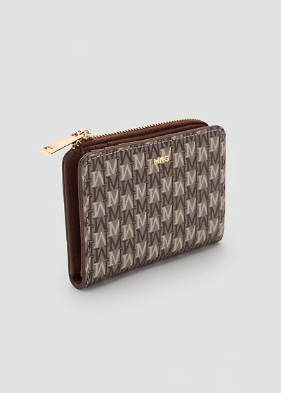 Small wallet with logo print