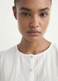 Cotton nightgown with lace detail