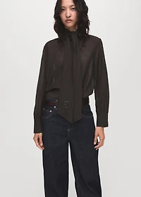 Textured blouse with foulard