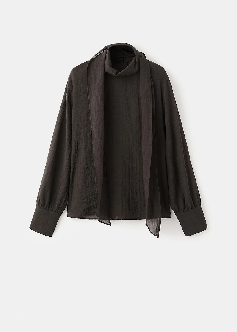 Textured blouse with foulard