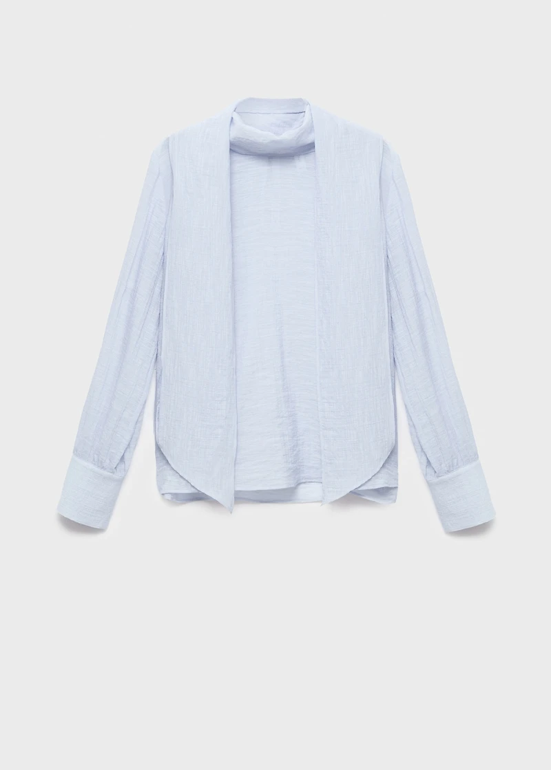 Textured blouse with foulard