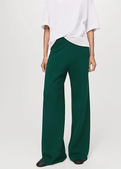 Fine-knit straight-fit pants