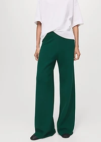 Fine-knit straight-fit pants