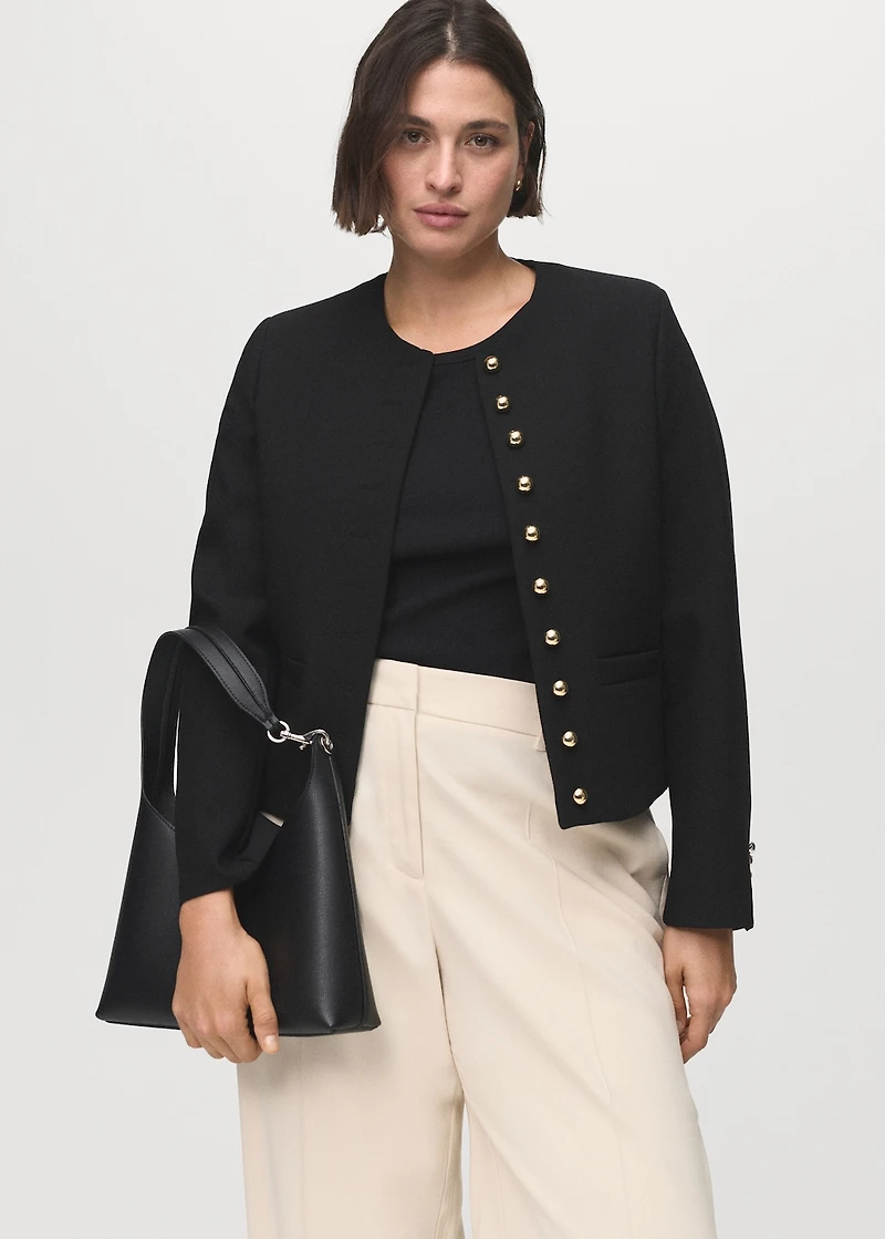 Buttoned cropped jacket
