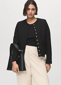 Buttoned cropped jacket