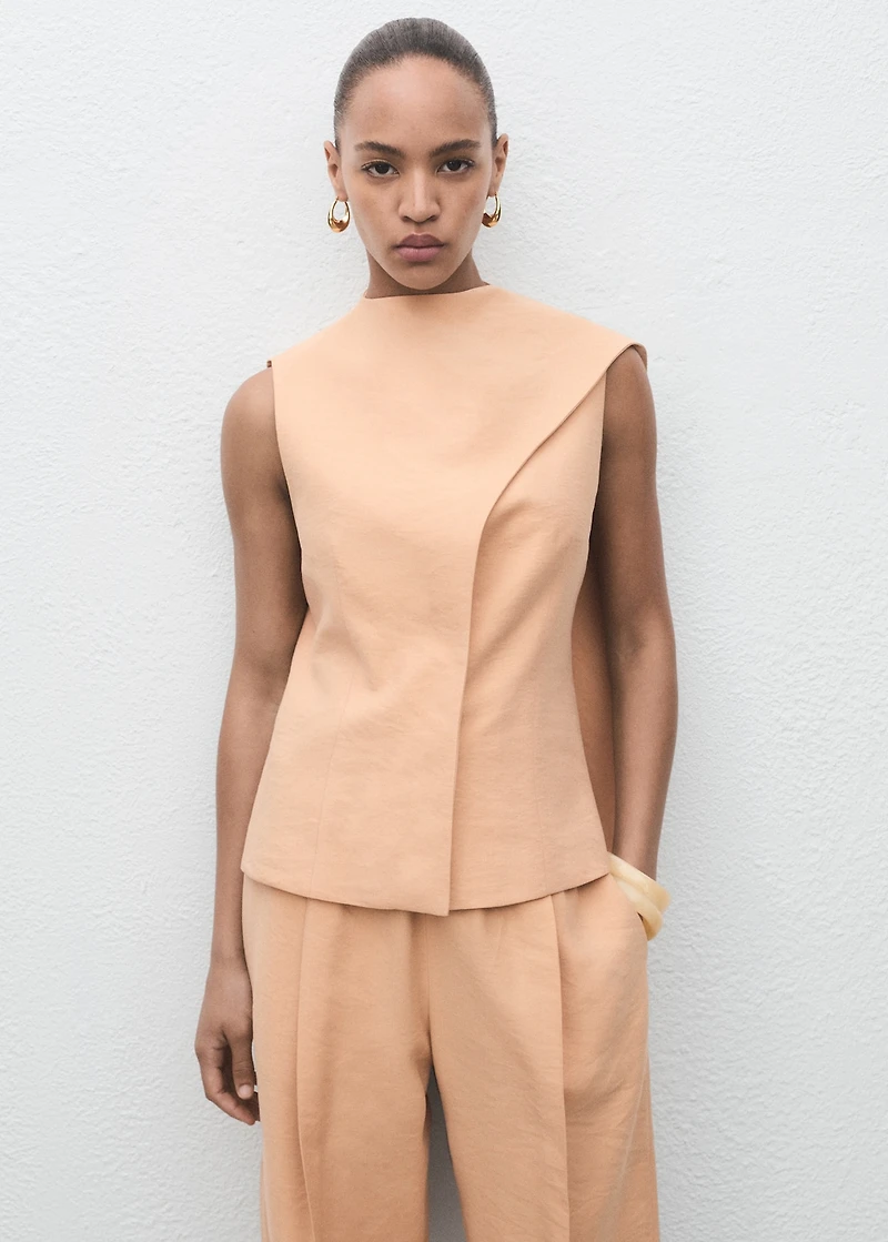 Asymmetrical foulard top