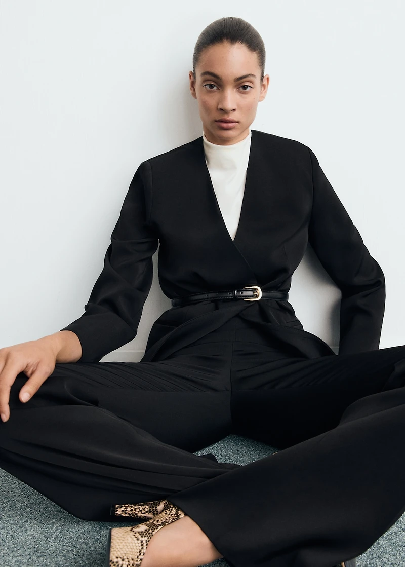 Double-breasted suit blazer