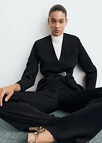 Double-breasted suit blazer