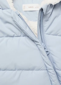 Anorak with shearling-effect hood