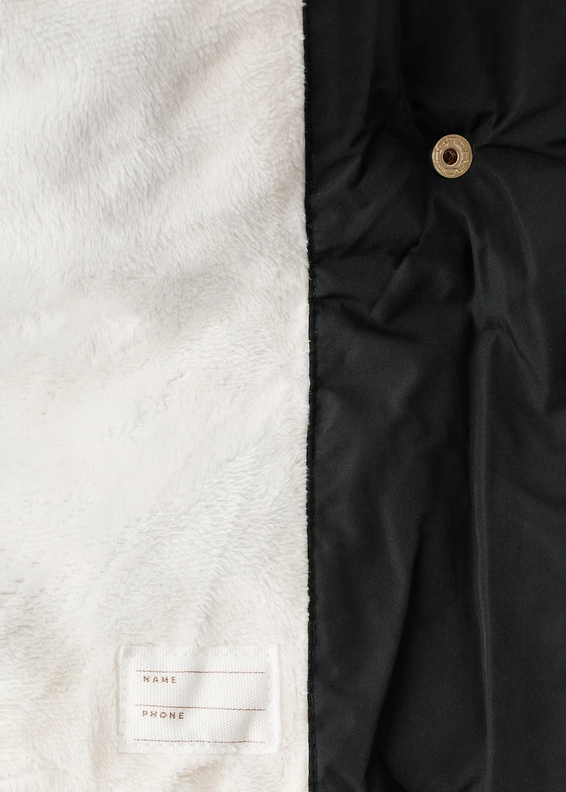 Long anorak with fur-effect lining