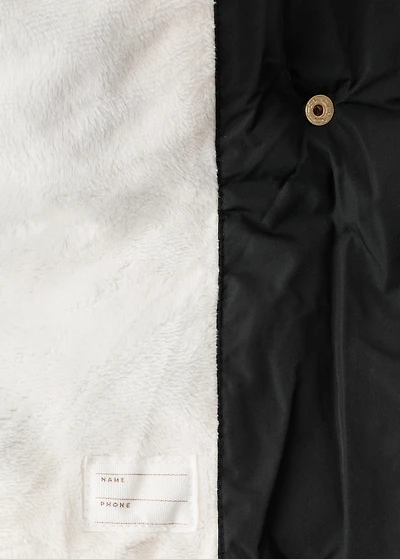 Long anorak with fur-effect lining