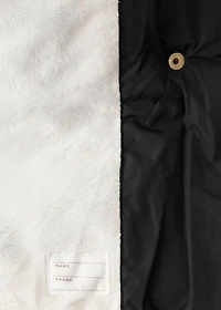 Long anorak with fur-effect lining