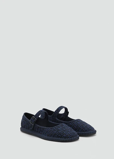 Tweed ballet flats