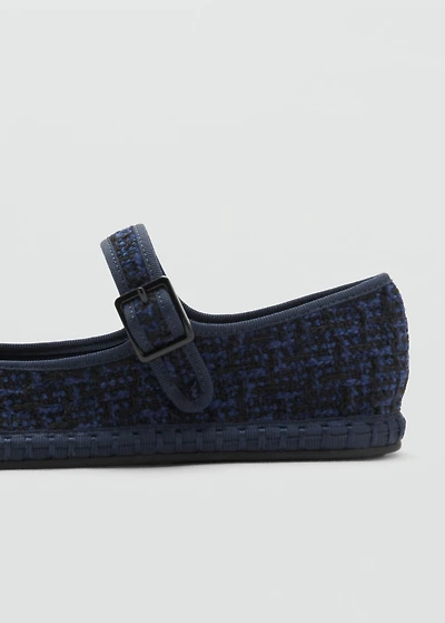 Tweed ballet flats