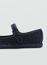 Tweed ballet flats