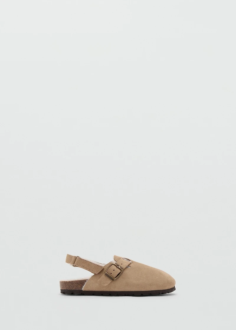 Sheepskin clogs with fur-effect lining