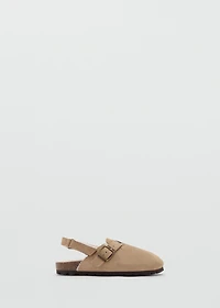 Sheepskin clogs with fur-effect lining