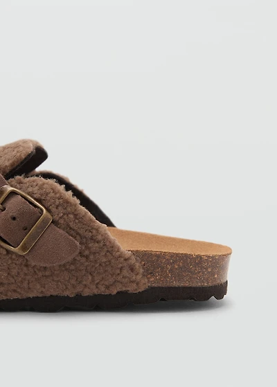 Shearling-effect clogs