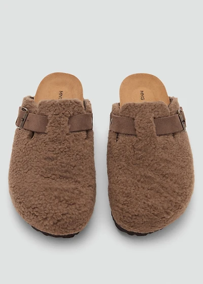 Faux-shearling clogs