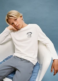 Embossed cotton t-shirt