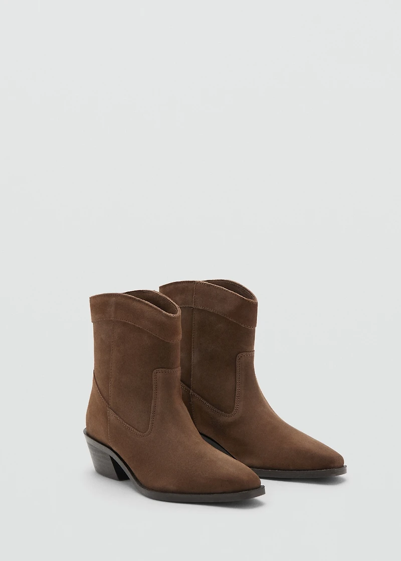Suede leather ankle boots