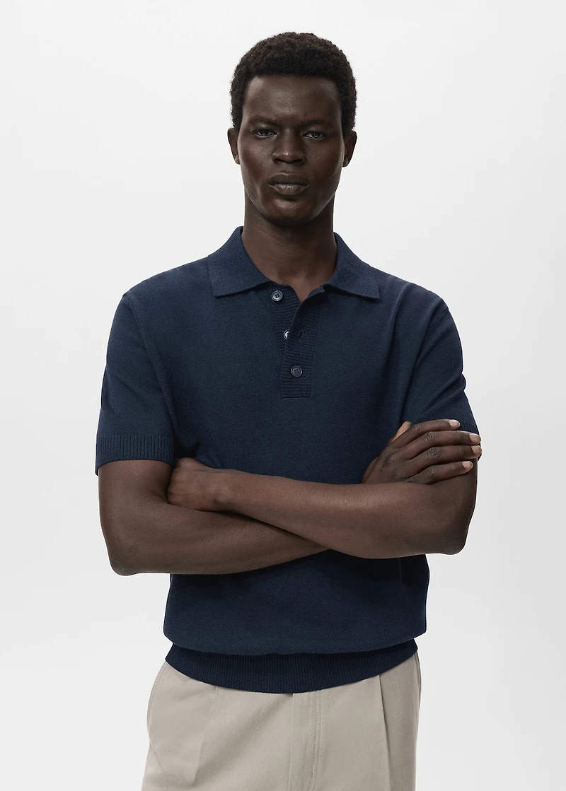 Cotton knitted polo shirt