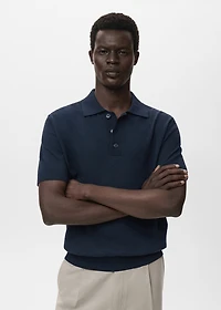 Cotton knitted polo shirt