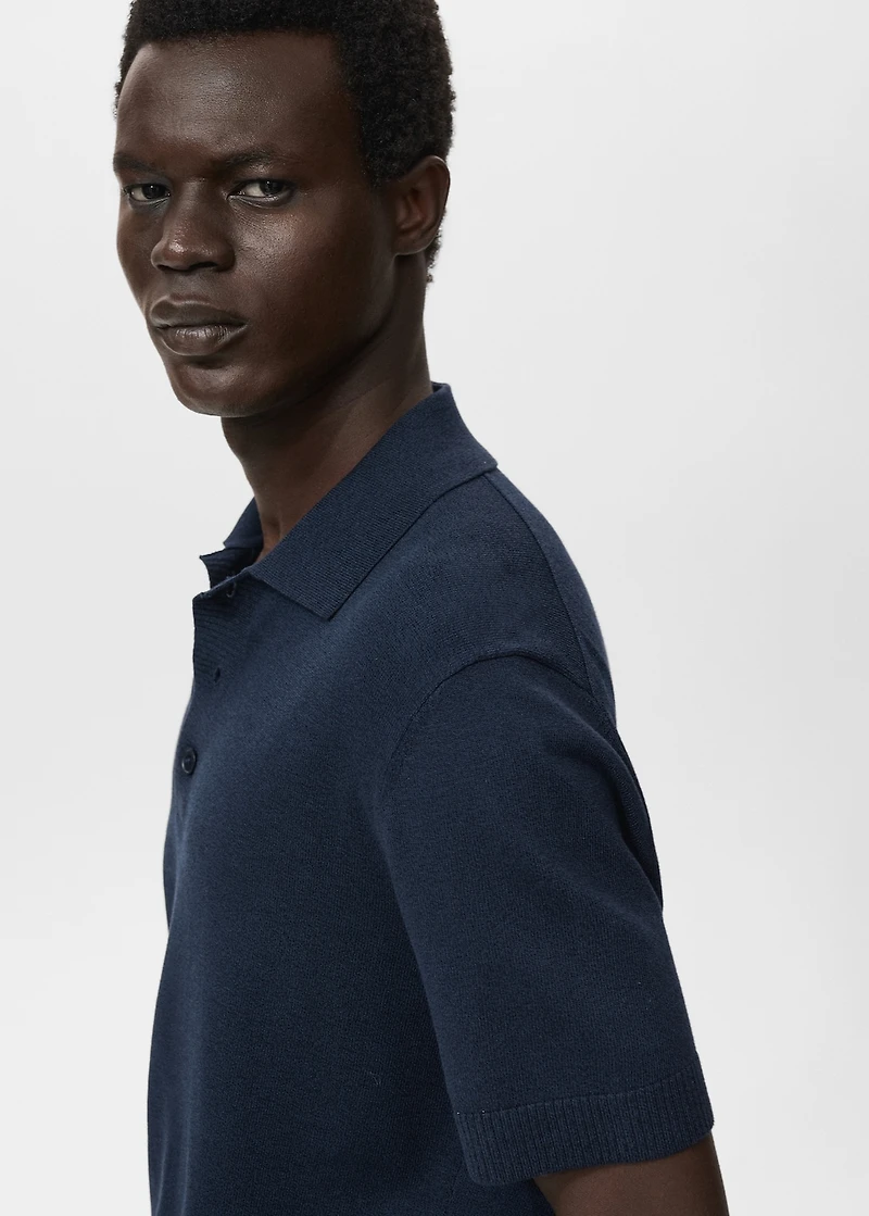 Cotton knitted polo shirt