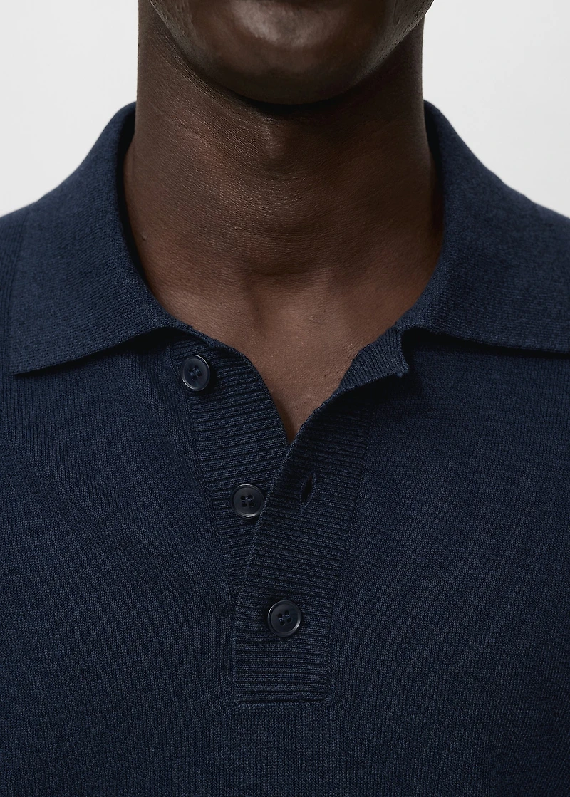 Cotton knitted polo shirt