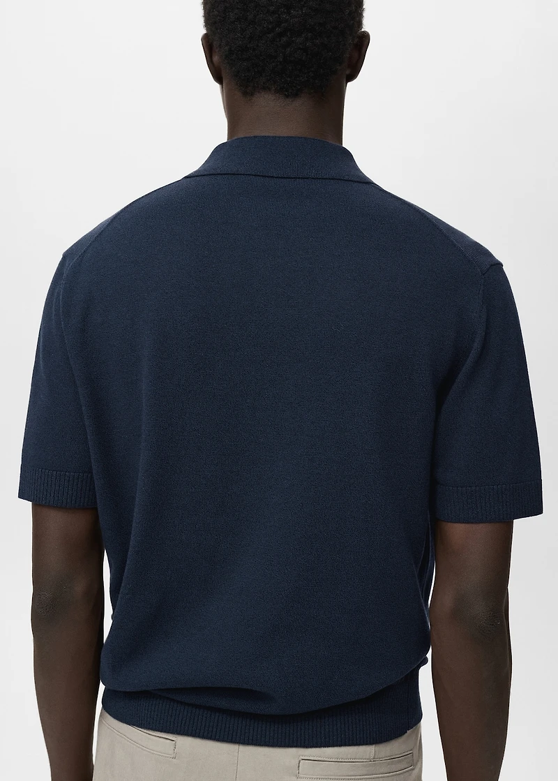 Cotton knitted polo shirt