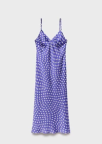 Polka-dot satin-finish dress
