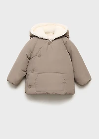 Quilted coat with ear flaps