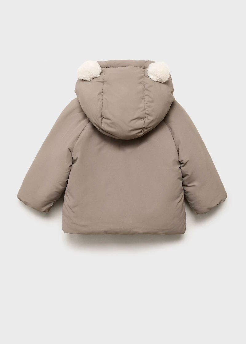 Quilted coat with ear flaps