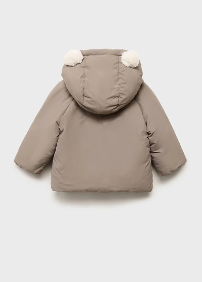 Quilted coat with ear flaps