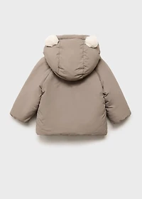 Quilted coat with ear flaps