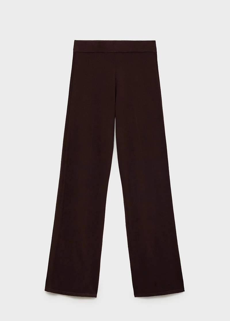 Fine-knit wide-leg pants