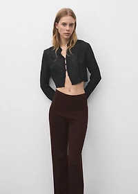 Fine-knit wide-leg pants