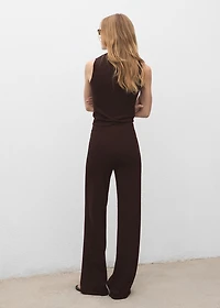 Fine-knit wide-leg pants