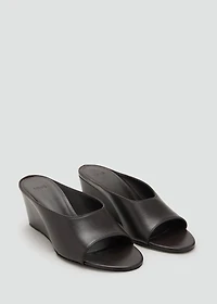 Leather wedge sandals