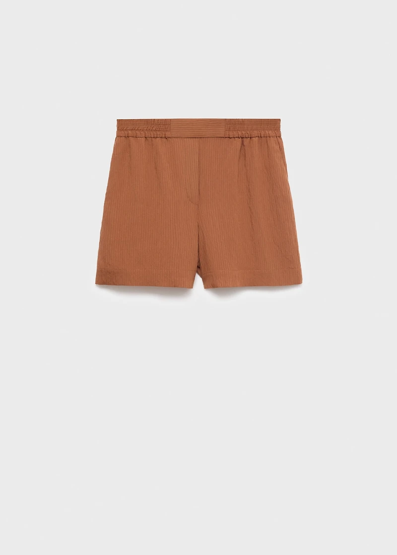 Textured shorts with contrasting trim