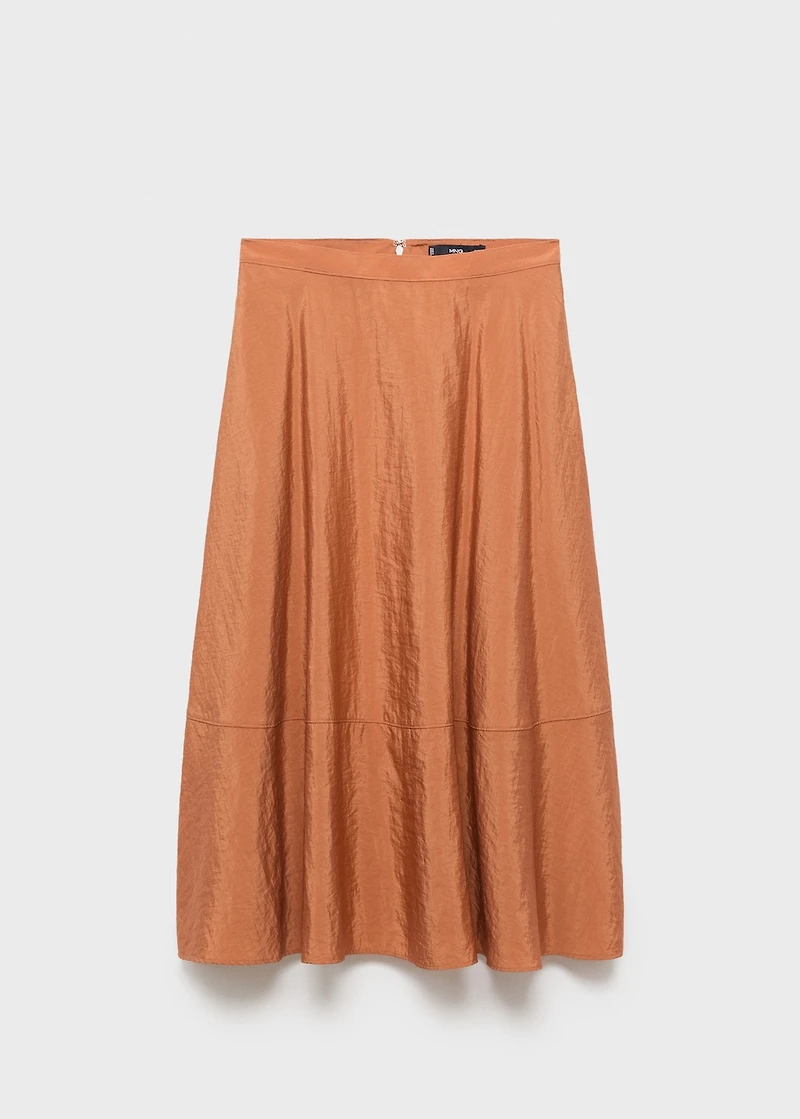 Midi satin skirt