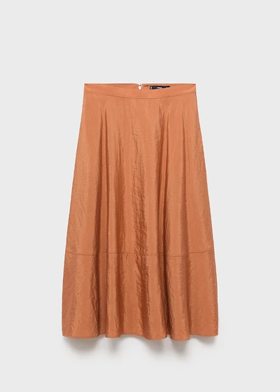 Midi satin skirt